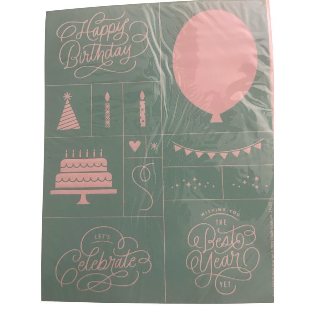 NWT Chalk Couture Best‎ Year Yet 8.5 x 11 Reusable Transfer